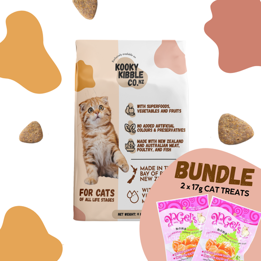 [Bundle] Kooky Kibble Grain-Free Cat Food 9kg + Salmon Cat Treats