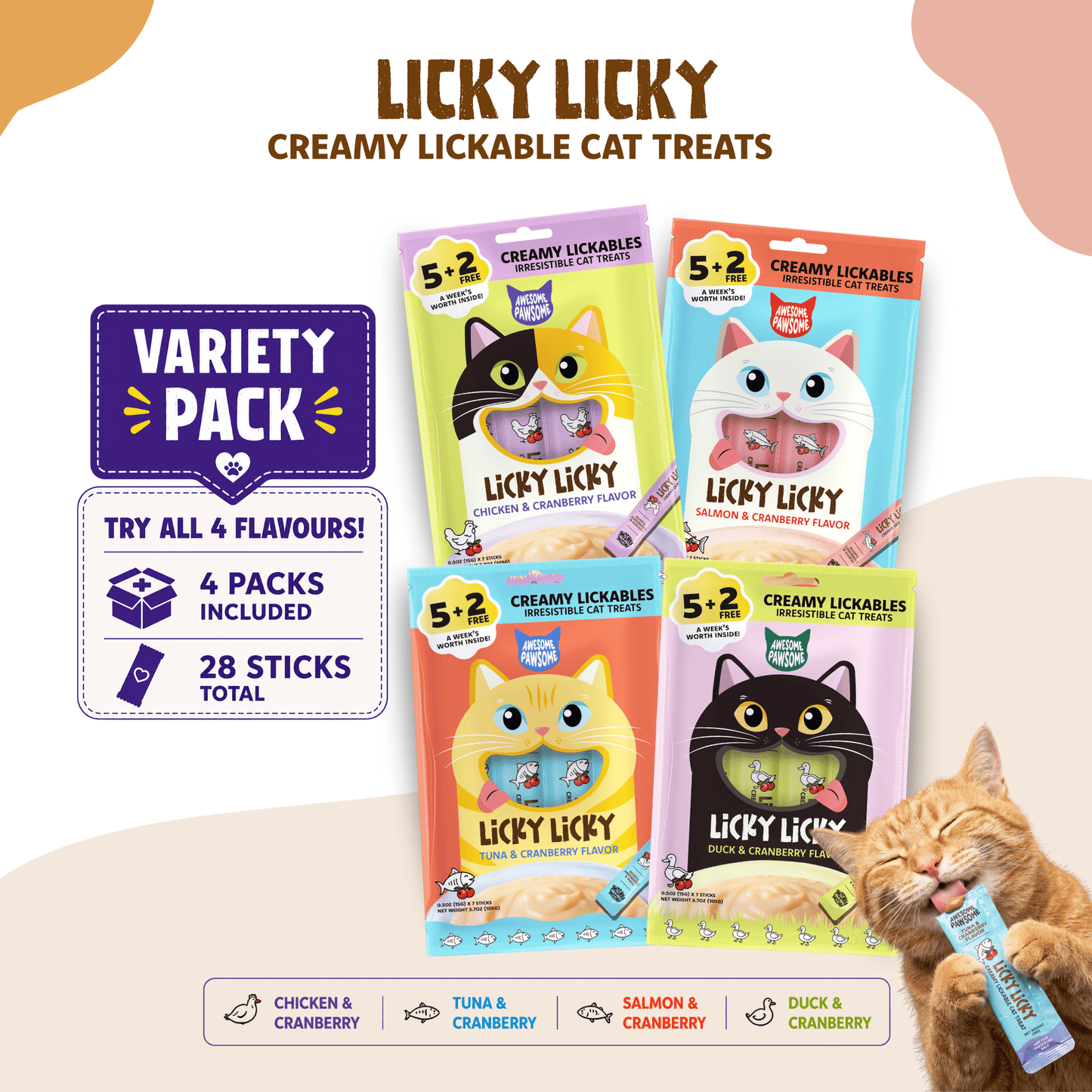 Awesome Pawsome Licky Licky Cat Treats - Kooky Kibble Singapore