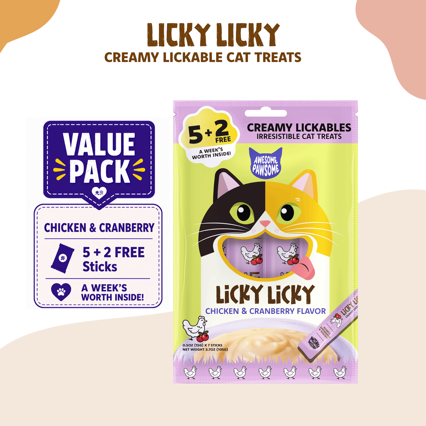 Awesome Pawsome Licky Licky Cat Treats - Kooky Kibble Singapore