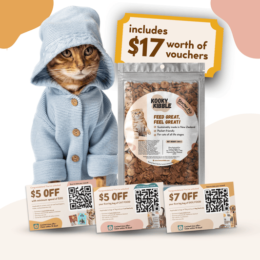 Kooky Kibble Grain-Free Dry Cat Food for All Life Stages Starter Kit (200g) - Kooky Kibble Singapore