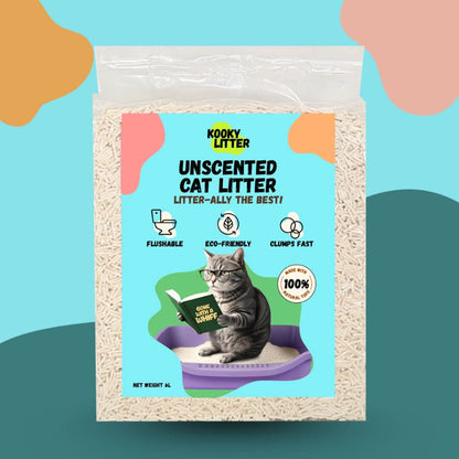 Kooky Unscented Cat Litter 2.5kg Flushable Tofu Eco Friendly New Zealand Made - Kooky Kibble Singapore