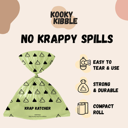 [NEW LAUNCH] Kooky Krap Katcher Biodegradable Poop Bag For Cats Or Dogs - Kooky Kibble Singapore