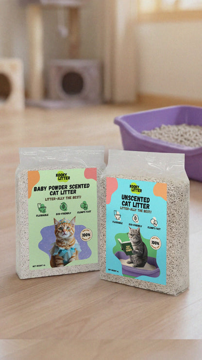 Kooky Unscented Cat Litter 2.5kg Flushable Tofu Eco Friendly New Zealand Made