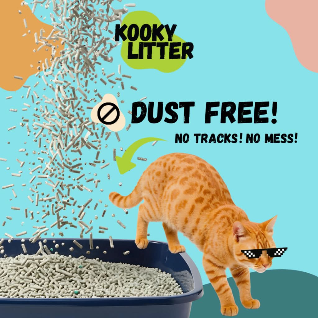 Kooky Baby Powder Scented Cat Litter 2.5kg Flushable Tofu Eco Friendly New Zealand Made