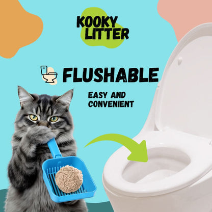 Kooky Baby Powder Scented Cat Litter 2.5kg Flushable Tofu Eco Friendly New Zealand Made