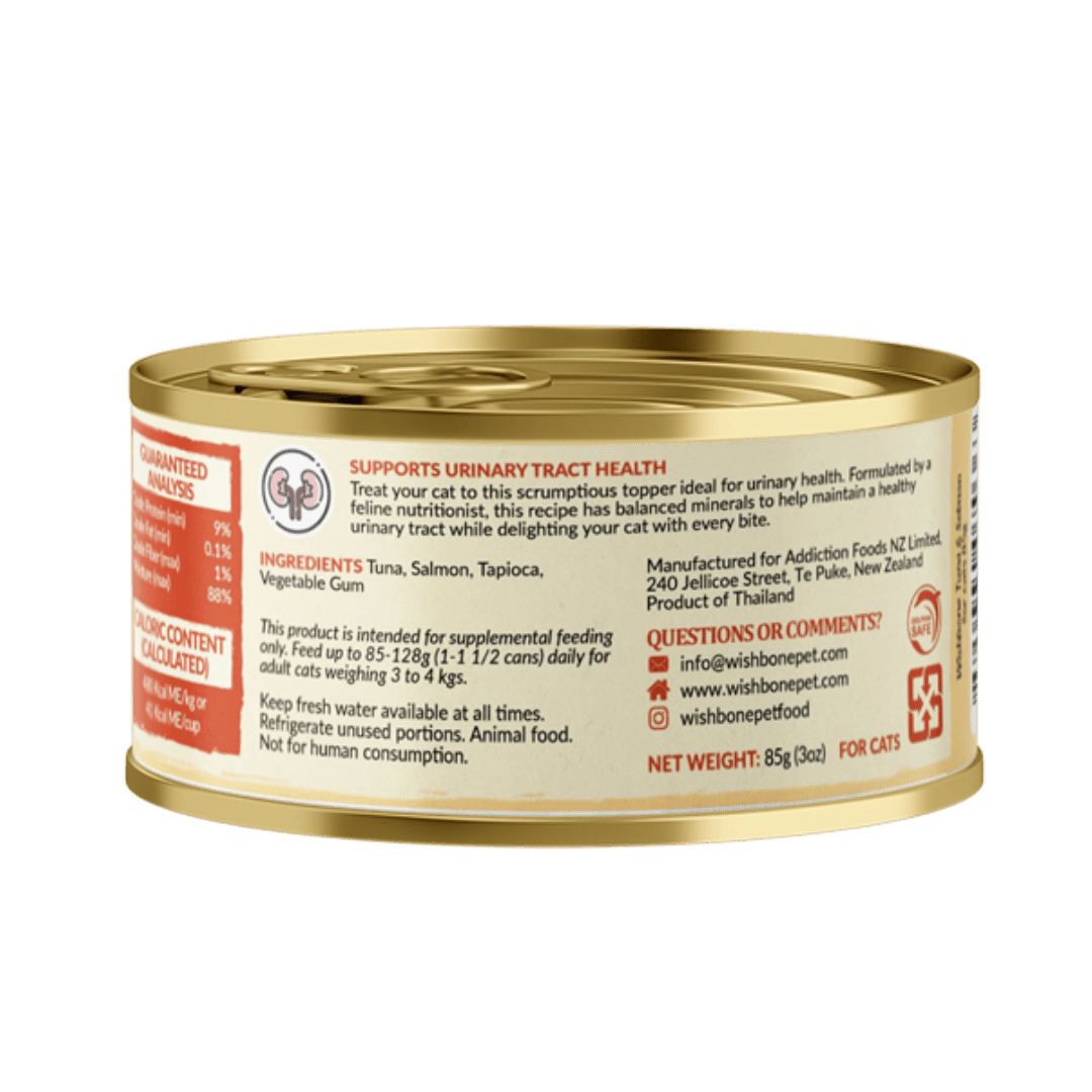 Wishbone Tuna & Salmon - Cat Urinary Care Topper in Cans 85g - Kooky Kibble Singapore